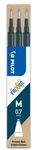 Pilot Frixion Ball - 3 Recharges pour rollers effaçables - 0,7 mm - bleu nuit
