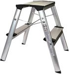 Escabeau - 2 marches - gris et noir