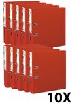 Exacompta Prem'Touch - 10 Classeurs à levier - Dos 80 mm - A4 Maxi - pour 600 feuilles - rouge