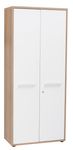 Armoire haute ARPE - L80 x H190 x P41 - 2 portes - Chêne et blanc