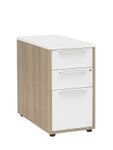 Caisson bout de bureau ARPE - Profondeur 80 cm - 3 tiroirs - Blanc
