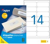 Apli Agipa - 350 Étiquettes adhésives blanches multi-usages - 99,1 x 38,1 mm - coins arrondis - réf 119611