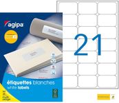 Apli Agipa - 525 Étiquettes adhésives blanches multi-usages - 63,5 x 38,1 mm - coins arrondis - réf 119613