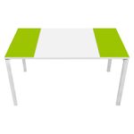 Bureau droit EASYDESK - L140 x P80 cm  - Blanc/vert