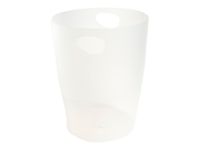 Exacompta Ecobin - Corbeille à papier 15L - blanc glacé translucide