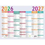Calendrier Multicolore - 7 mois par face - 29,5 x 22 cm - Septembre à Septembre - Exacompta
