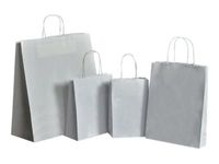 50 Sacs cadeau kraft - poignées torsadées - 32 cm x 12 cm x 44 cm - blanc