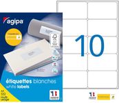 Apli Agipa - 1000 Étiquettes adhésives blanches multi-usages - 99,1 x 57 mm - coins arrondis - réf 100982