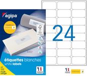 Apli Agipa - 2400 Étiquettes adhésives blanches multi-usages - 63,5 x 33,9 mm - coins arrondis - réf 101309