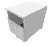 Caisson mobile INEO JET UP Bureau Vallée - L43xH56xP60 cm - 2 Tiroirs dont 1 personnalisable obligatoire - façade blanc perle