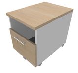 Caisson mobile INEO JET UP Bureau Vallée - L43xH56xP60 cm - 2 Tiroirs dont 1 personnalisable obligatoire - façade imitation chêne clair