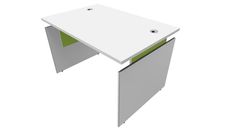 Bureau INEO JET UP Bureau Vallée - Réglable en hauteur - L120 x H74/78/82 x P80 cm - Pieds blanc - plateau blanc - Entretoise Anis