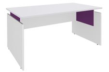 Bureau INEO JET UP Bureau Vallée - Réglable en hauteur - L120 x H74/78/82 x P80 cm - Pieds blanc - plateau blanc - Entretoise Violine