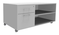 Console mobile INEO JET UP Bureau Vallée - L100 X H63 X P60 cm - 2 tiroirs dont 1 personnalisable en option - Finition Blanc perle