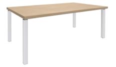 Bureau EXPRIM Manager - L200 x P100 x H72,5 cm - Plateau imitation chêne clair - Pieds blanc