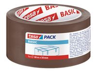 Tesapack Basic - 6 Rubans adhésifs d'emballage - 50 mm x 66 m - havane