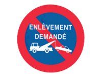 Pickup - Pictogramme rond - Pas de parking-Enlèvement demandé - 180 mm