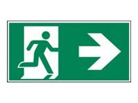 Pickup - Panneau de signalisation - 300 x 150 mm - Sortie d'urgence flèche droite - direction