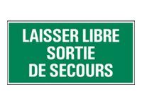 Pickup - Panneau de signalisation - 300 x 150 mm - Garder la sortie d'urgence libre