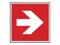 Pickup - Pictogramme - Flèche rouge directionnelle droite - 150 x 150 mm