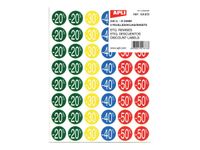 Apli Agipa - 240 Pastilles adhésives - étiquettes remise -20% à -50% - couleurs assorties