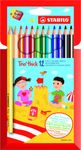 STABILO Trio thick - 12 crayons de couleur + 1 taille crayon