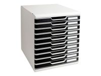 Exacompta Modulo - Module de classement 10 tiroirs - gris lumière/noir