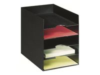 Trieur organiseur de bureau EASY OFFICE - 5 cases pour documents format 24 x 32 cm - noir