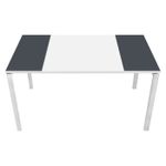 Table de réunion EASYDESK - L220 x P114 x H75 cm - blanc/anthracite