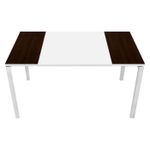 Table de réunion EASYDESK - L220 x P114 x H75 cm - blanc/wengé