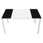 Bureau droit EASYDESK - L140 x P80 cm  - Blanc/noir