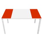 Bureau droit EASYDESK - L140 x P80 cm - Blanc/rouge