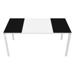 Bureau droit EASYDESK - L160 x P80 cm  - Blanc/noir