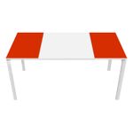 Bureau droit EASYDESK - L160 x P80 cm - Blanc/rouge