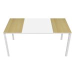 Bureau droit EASYDESK - L160 x P80 cm  - Blanc/hêtre