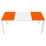 Bureau droit EASYDESK - L180 x P80 cm  - Blanc/orange