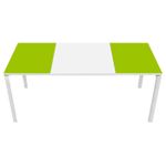 Bureau droit EASYDESK - L180 x P80 cm  - Blanc/vert