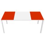 Bureau droit EASYDESK - L180 x P80 cm - Blanc/rouge