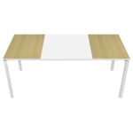 Bureau droit EASYDESK - L180 x P80 cm  - Blanc/hêtre
