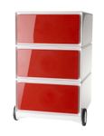 Caisson de bureau mobile EASYBOX - 3 tiroirs - Rouge
