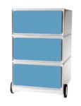 Caisson de bureau mobile EASYBOX - 3 tiroirs - Bleu