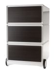 Caisson de bureau mobile EASYBOX - 3 tiroirs - Wengé