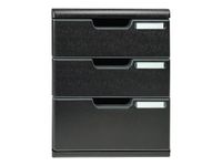 Exacompta Modulo Ecoblack - Module de classement 3 tiroirs - noir