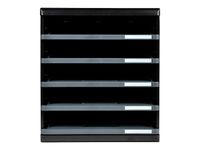 Exacompta Modulo Ecoblack - Module de classement 5 tiroirs ouverts - noir/gris souris
