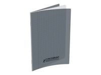 Conquérant Classique - Cahier polypro 17 x 22 cm - 96 pages - grands carreaux (Seyes) - gris