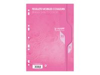 Calligraphe - feuilles simples A4 - 100 pages - grands carreaux (Seyes) - perforées - rose