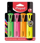 Maped Fluo Peps Classic - Pack de 4 surligneurs - couleurs assorties