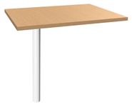 Extension IDRA/DUAL sur pied tube - 80 x 60 cm - Pied blanc - plateau imitation Hêtre