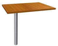 Extension IDRA/DUAL sur pied tube - 80 x 60 cm - Pied alu - plateau imitation Merisier