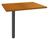 Extension IDRA/DUAL sur pied tube - 80 x 60 cm - Pied anthracite - plateau imitation Merisier